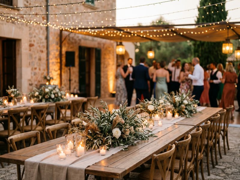 Wedding reception evening celebration