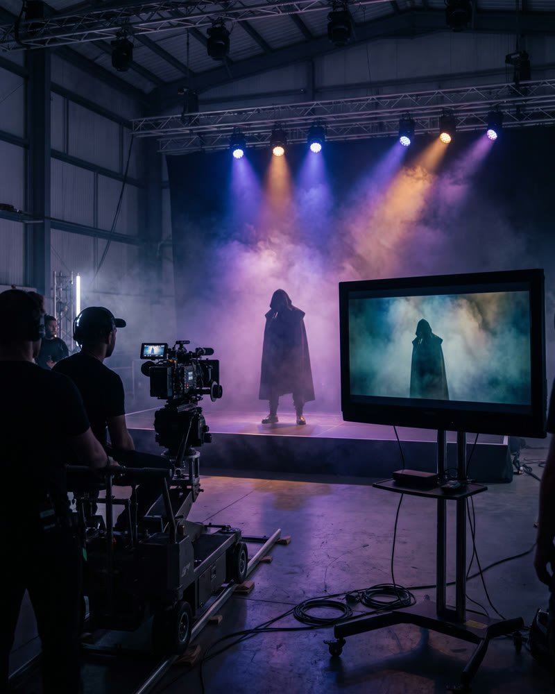 Music video production film still